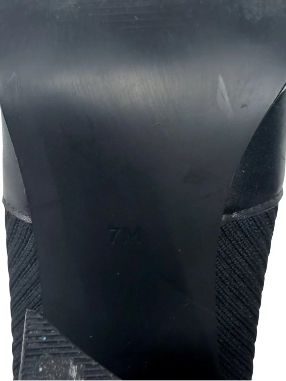 Steve Madden Tackle Sock Bootie Size 7 Black Leather Block Heel Capsule Wardrobe
